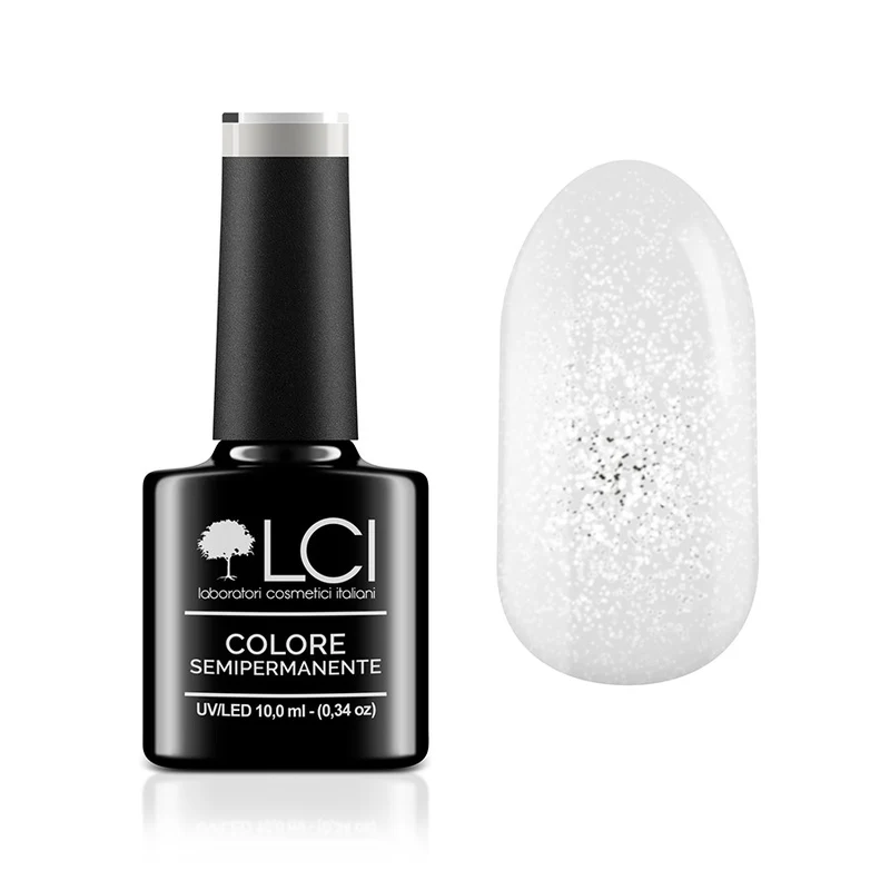 Smalto Semipermanente LCI - Trasparente glitterato argento