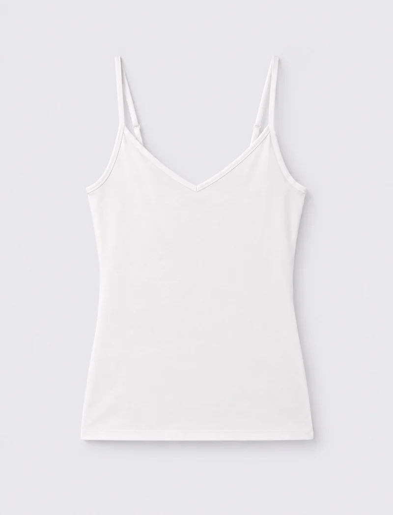 Top con bretelle regolabili elastiche - Bianco