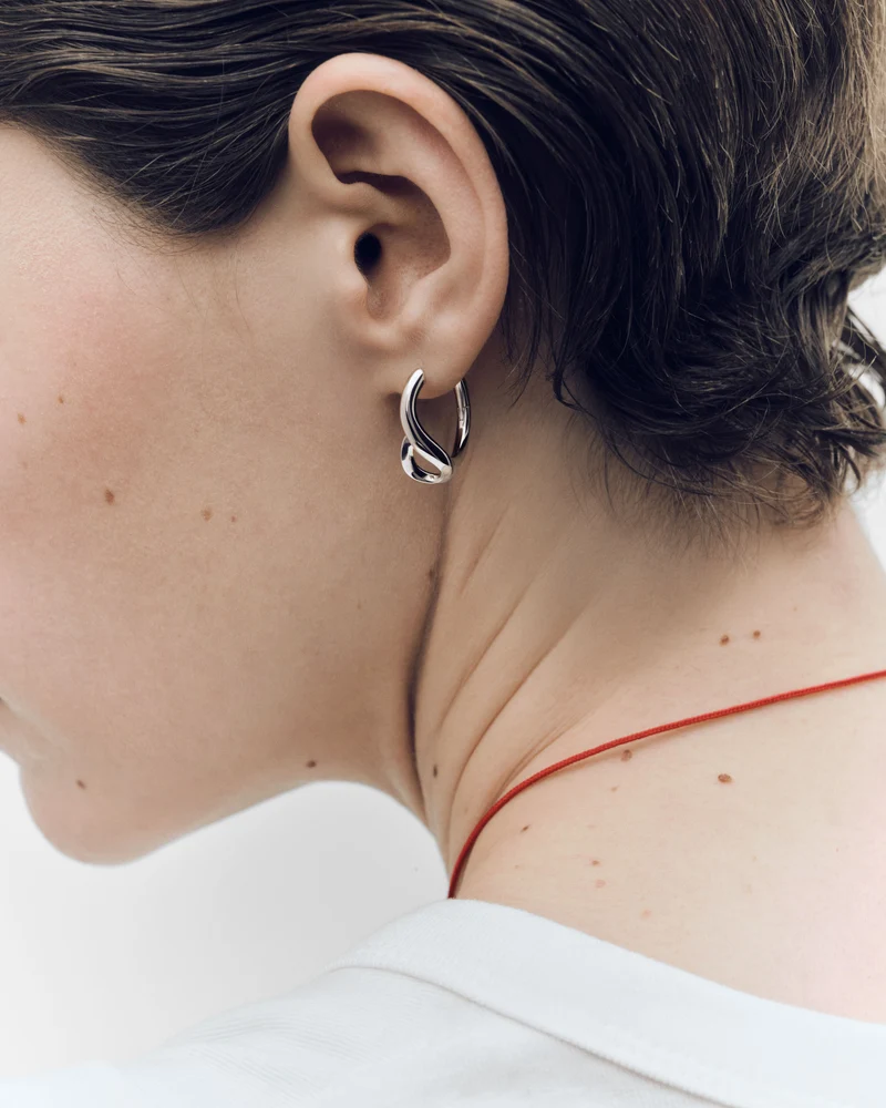 GRID deva silver mini hoops
