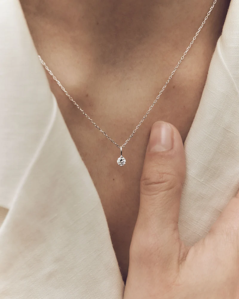 GRID Diamond and white gold Grace Mini pendant