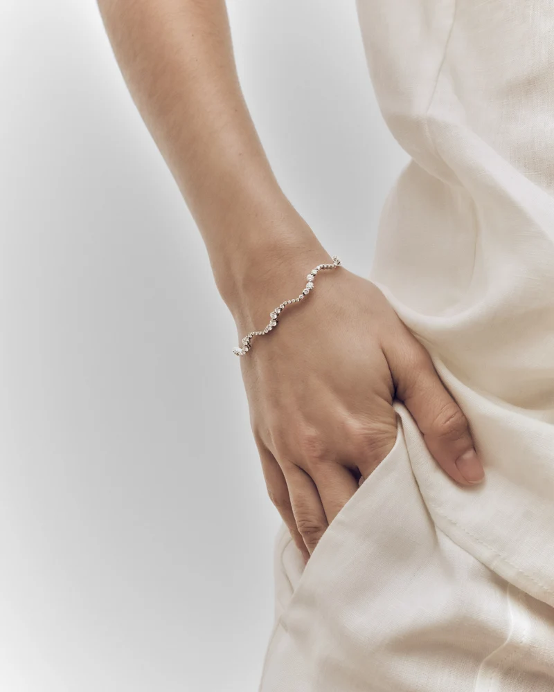 GRID Diamonds and white gold Venus bracelet