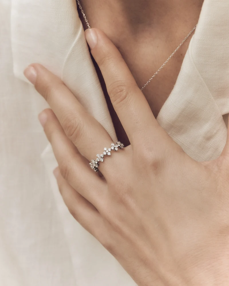 GRID 4 Diamonds and White Gold Maggie Ring