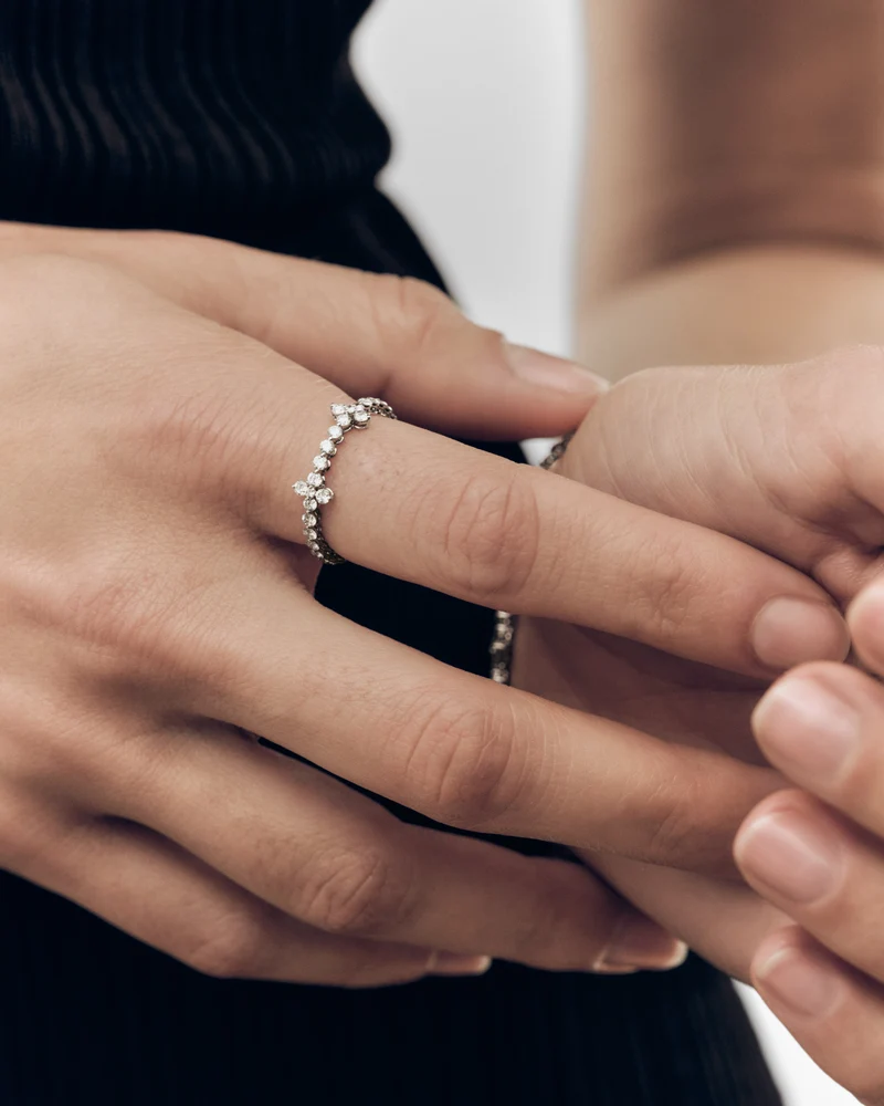 GRID Diamonds and White Gold Maggie Cascade Ring