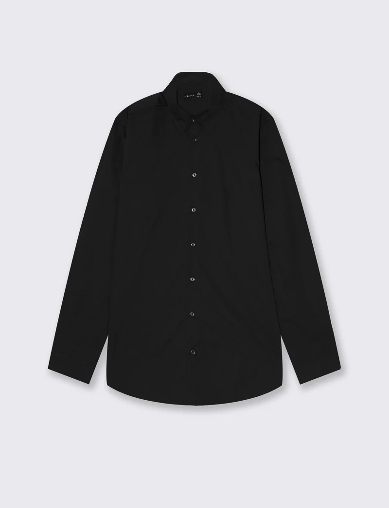 CAMICIA BASIC SLIM FIT EASY IRON - Nero