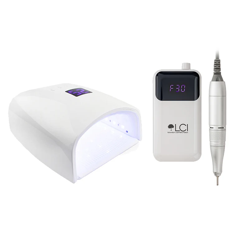 Kit professionale senza fili LCI - Lampada Portatile a Batteria LED + Fresa Senza fili professionale 30.000 giri