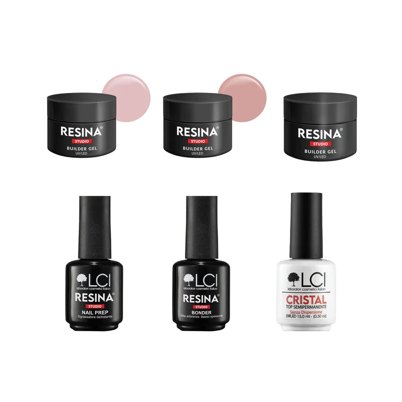 Builder gel Starter Pack LCI - 3 Colori MEDIA Densità Resina Studio