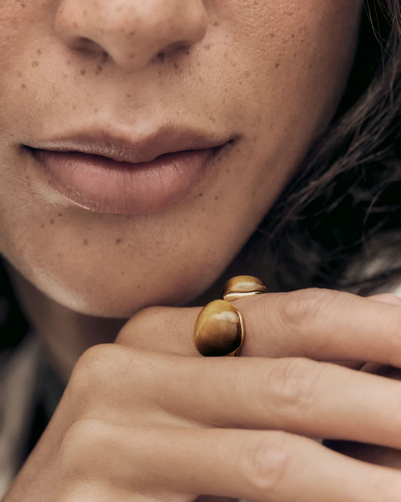 GRID Tiger Eye Gravity Ring