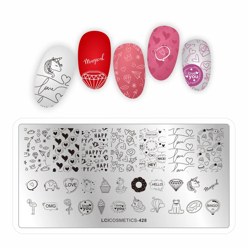 Piastra stamping nail art LCI - I Love You