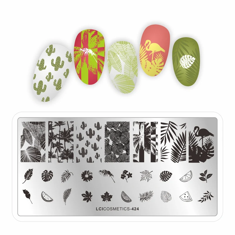 Piastra stamping nail art LCI - Frutta e Foglie
