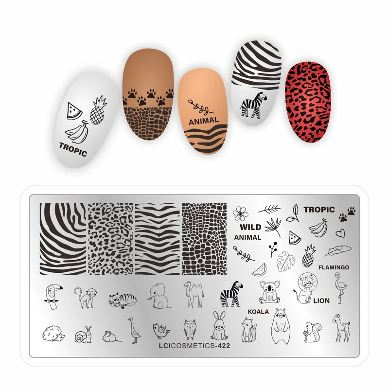 Piastra stamping nail art LCI - Animals and Fruit