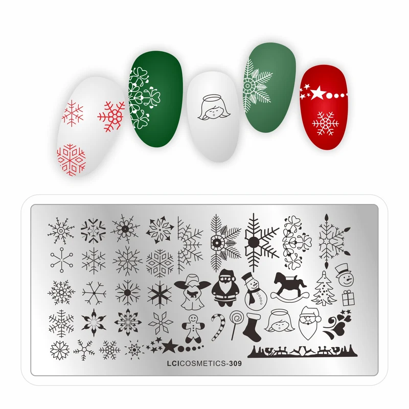 Piastra stamping nail art LCI - Natale e Neve