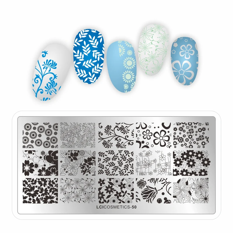Piastra stamping nail art LCI - Fiori e Foglie 2