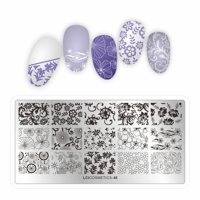 Piastra stamping nail art LCI - Fiori e Foglie