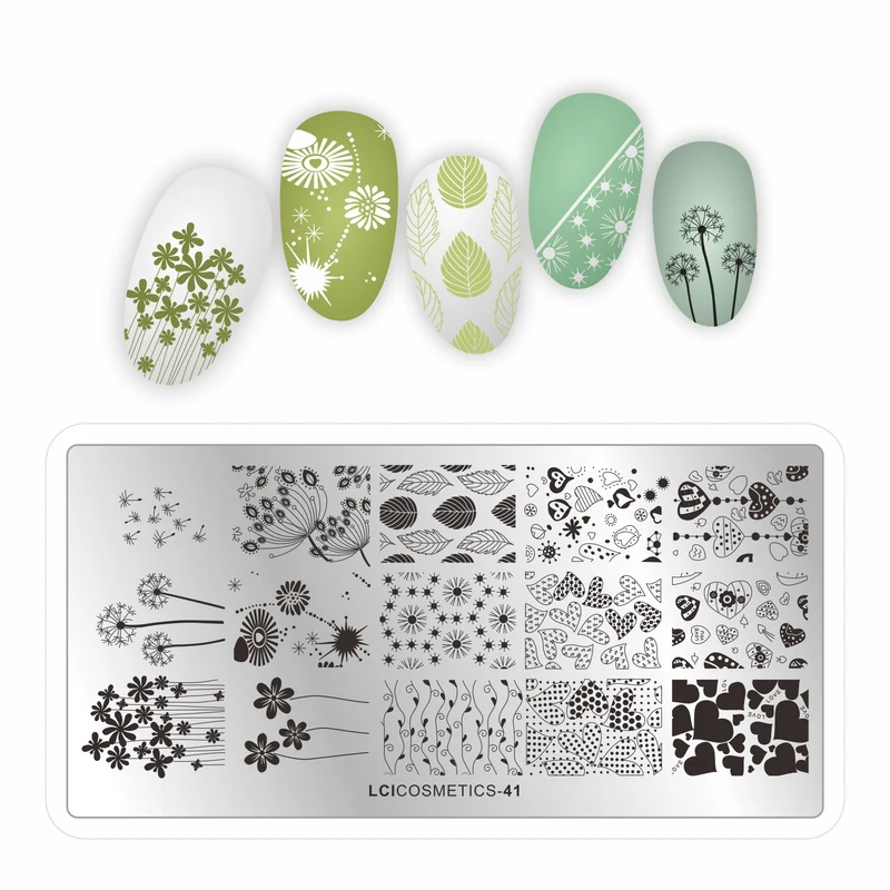 Piastra stamping nail art LCI - Fiori e Cuori