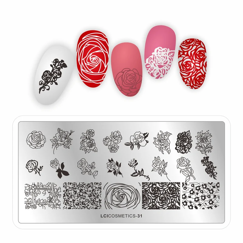Piastra stamping nail art LCI - Rose