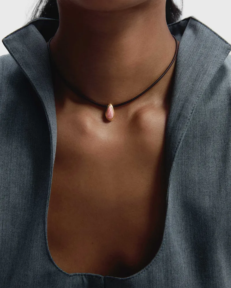 GRID Rhodochrosite Luna Cord Necklace