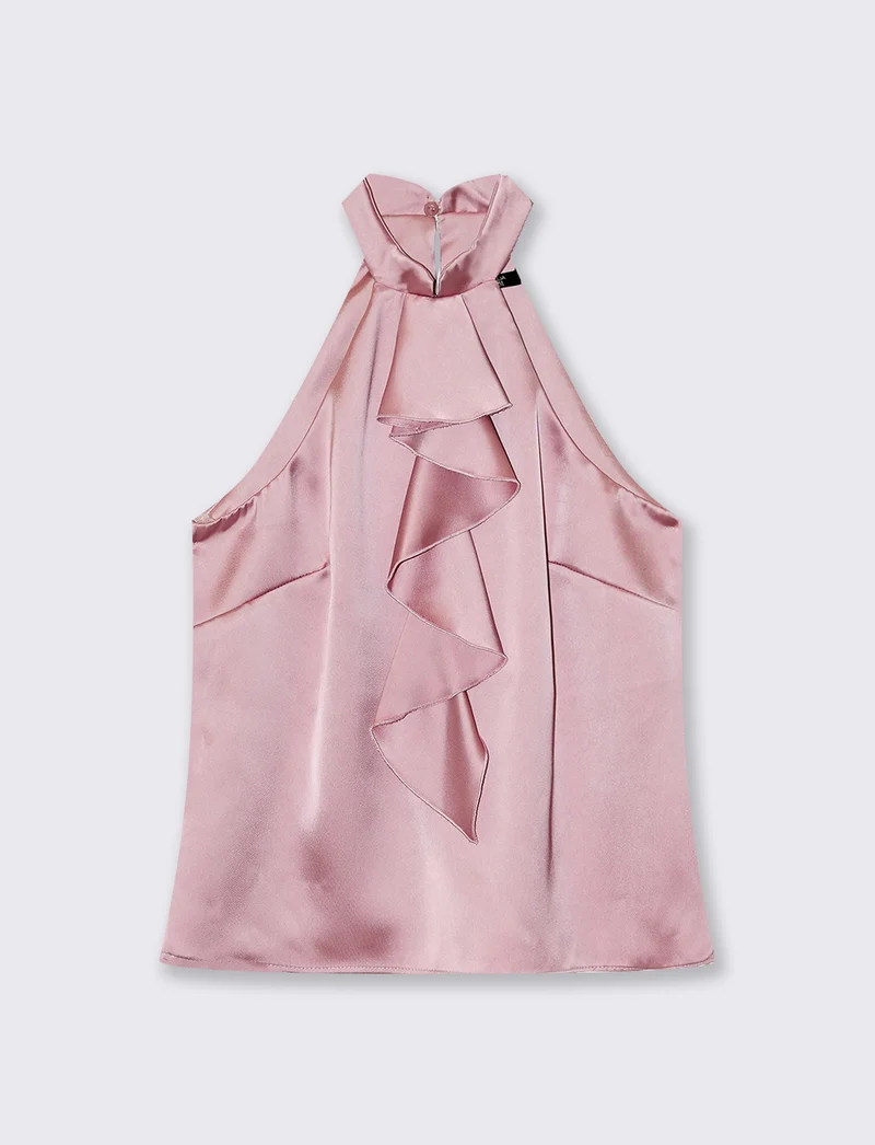 Top in raso - Rosa antico