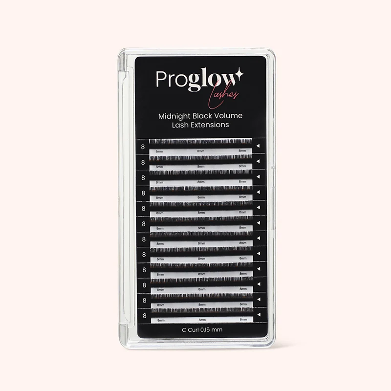 Midnight Black Volume Lash Extensions C Curl Round Shape 0,15 mm / Length 8 mm