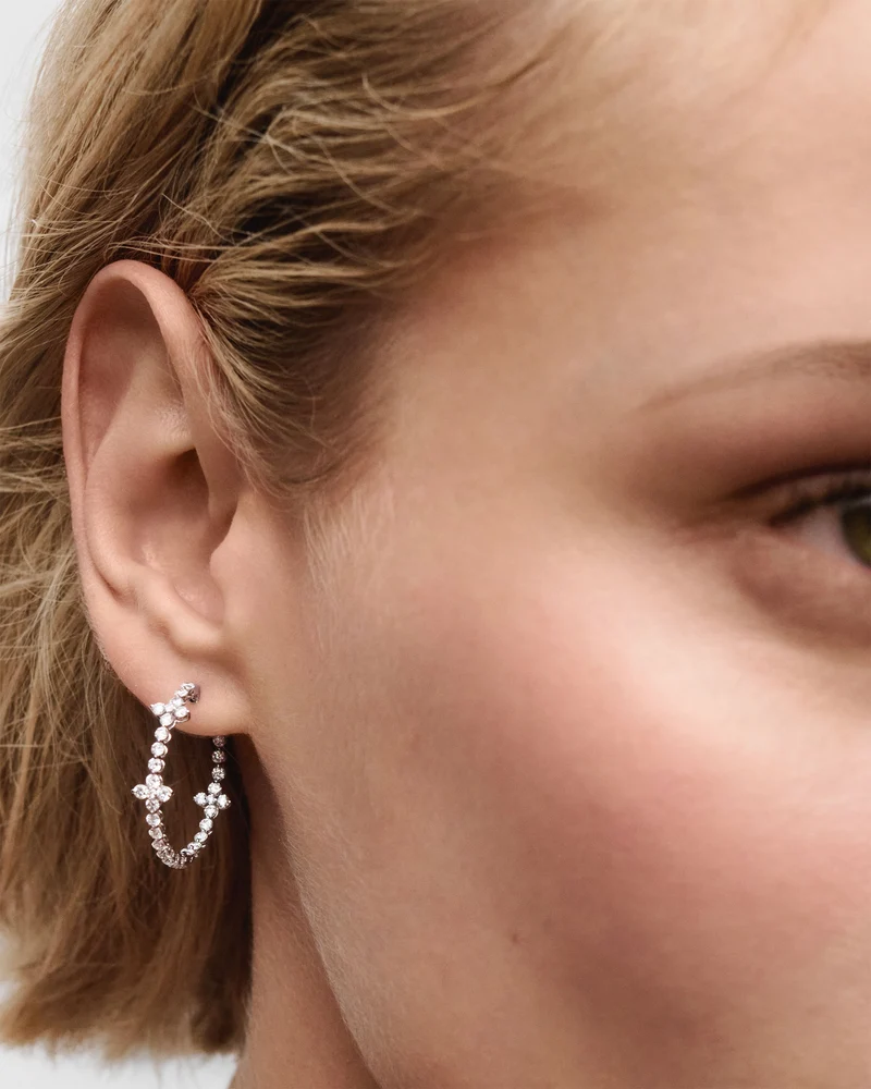 GRID 2 Diamonds and White Gold Maggie Earrings