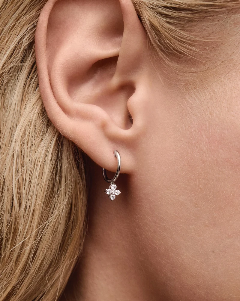 GRID Diamonds and White Gold Maggie Solitary Hoops