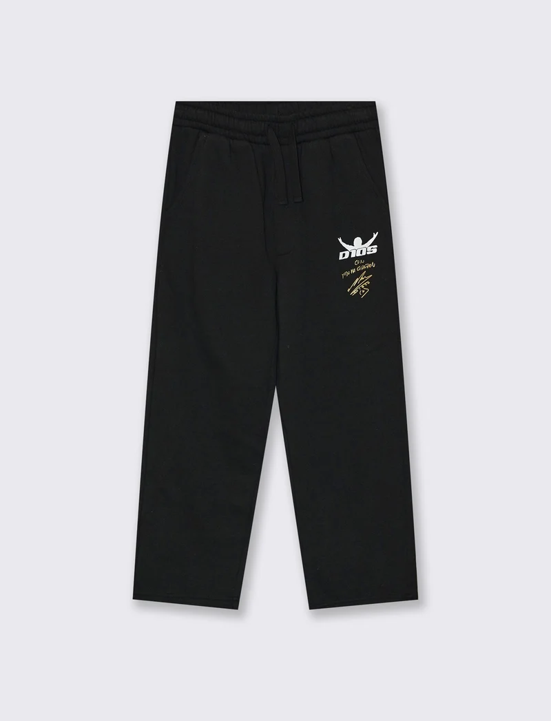 Pantalone sportivo D10S con tasche e lacci - Nero