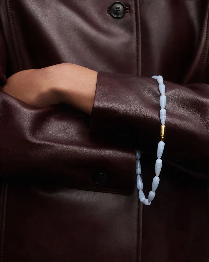 GRID 2 Blue agate Drop necklace