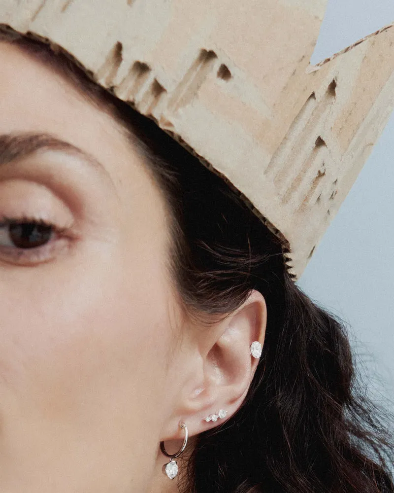GRID Diamonds and White Gold Grace Hoops