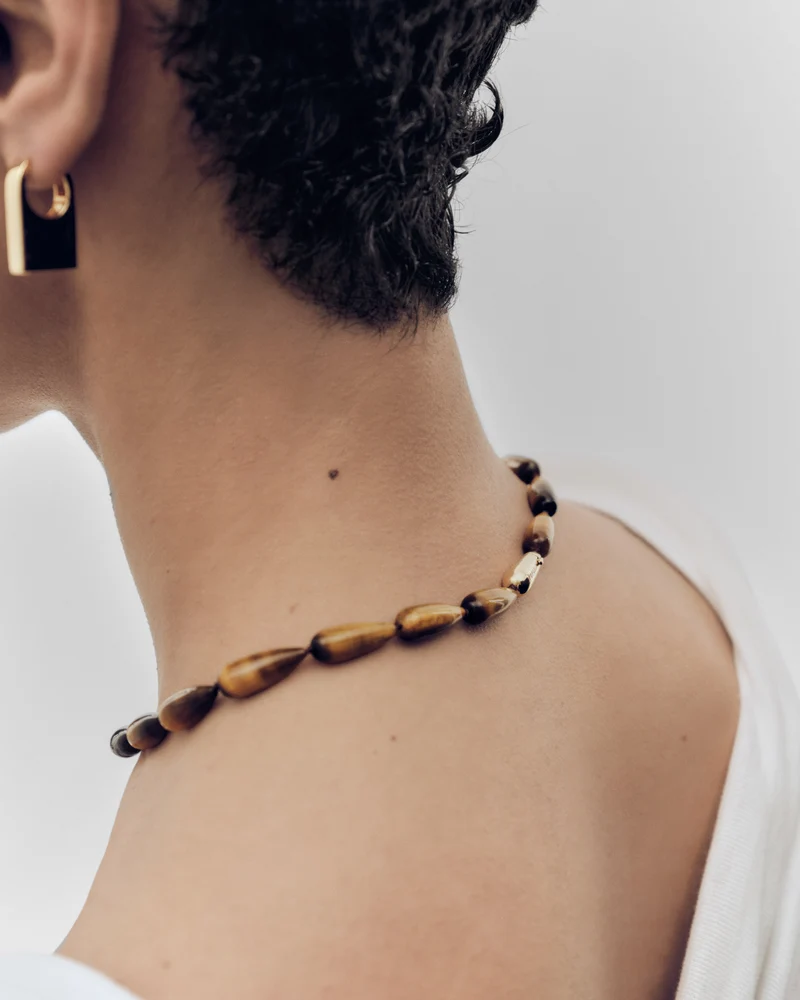 GRID1 tiger eye drop necklace