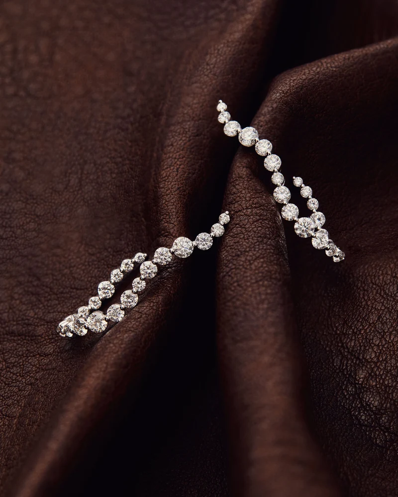 GRID Diamonds and White Gold Venus hoops