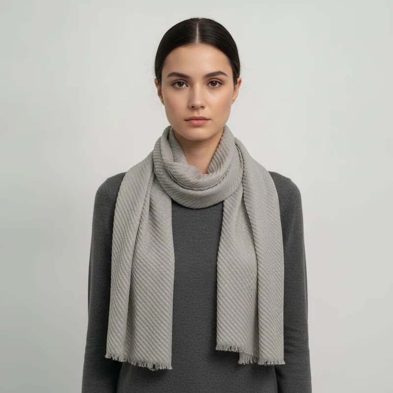 Foulard goffrato in lurex - Grigio