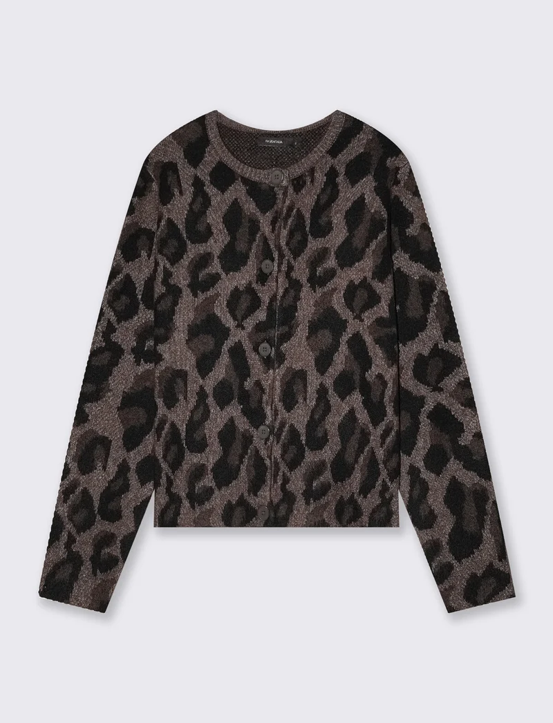 Cardigan jacquard con motivo animalier - var 1