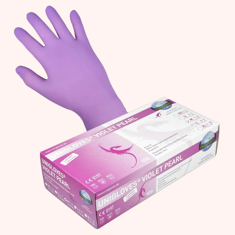 Guanti Nitril viola 100 pezzi