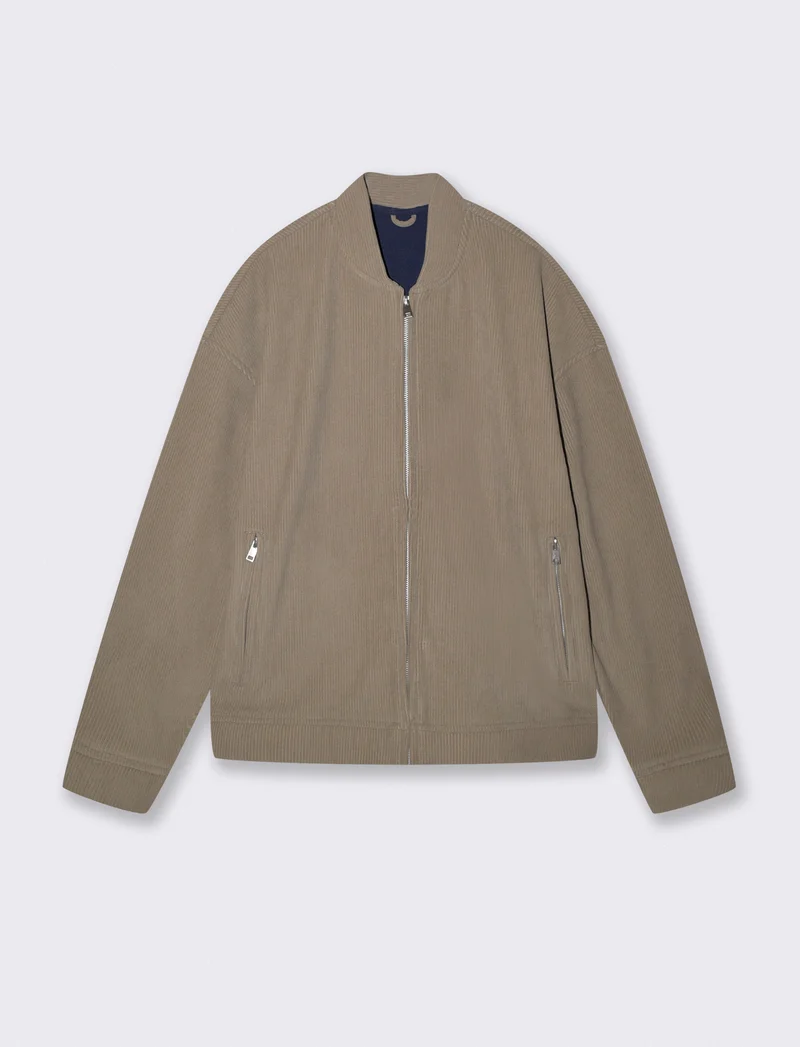 Giubbotto bomber in velluto a coste - Beige