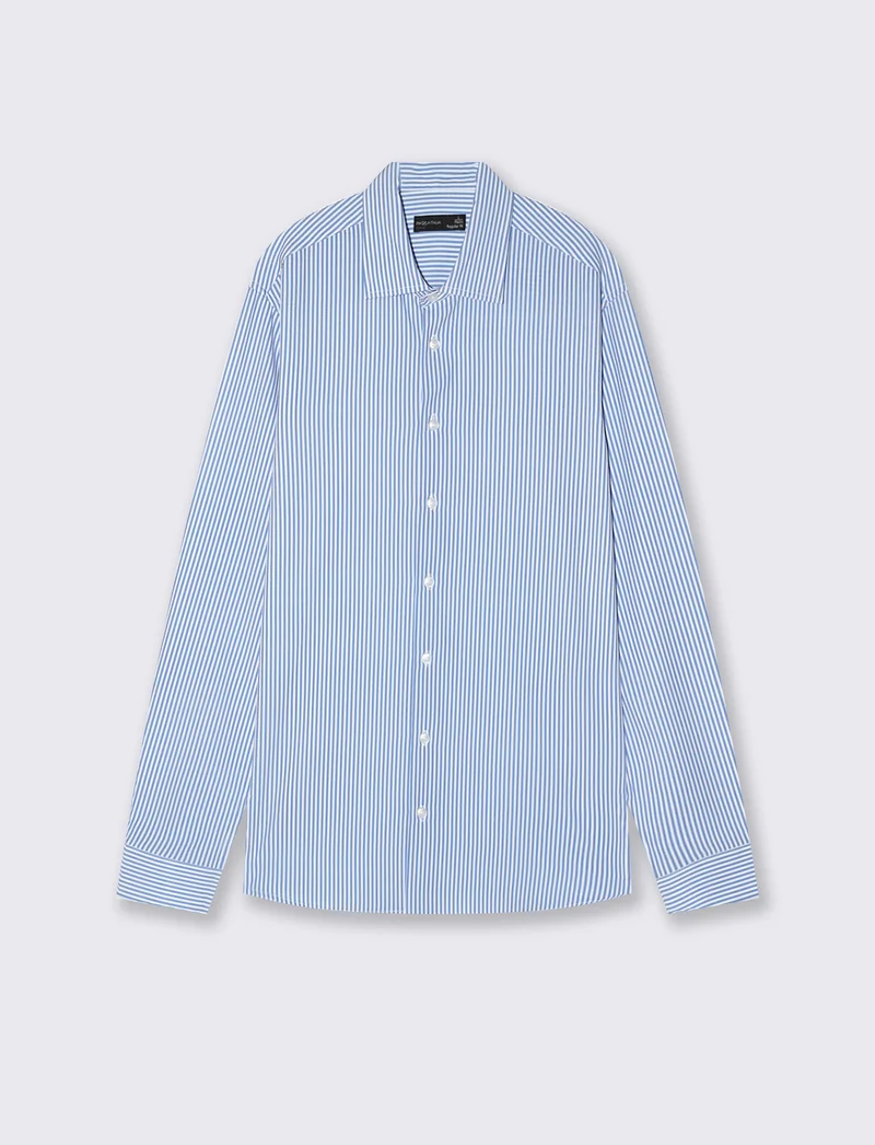 Camicia Formale Elasticizzata Regular Fit - Bluette