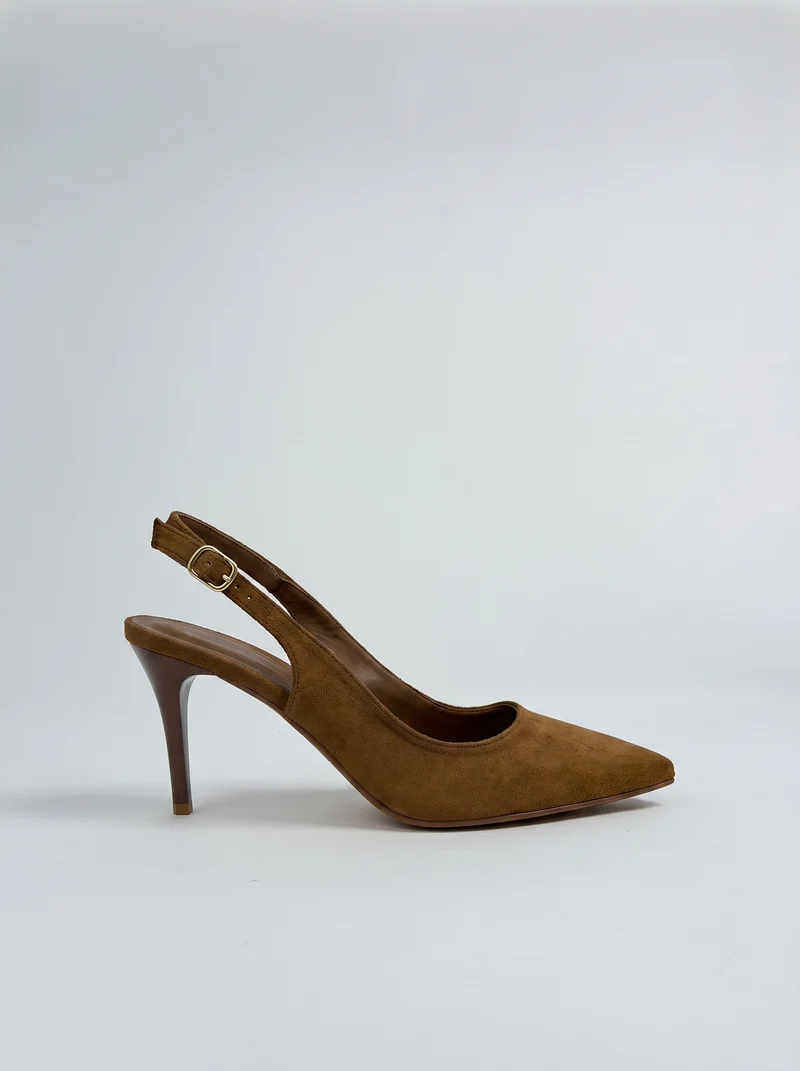 Slingback tacco a spillo in 3 varianti - Marrone