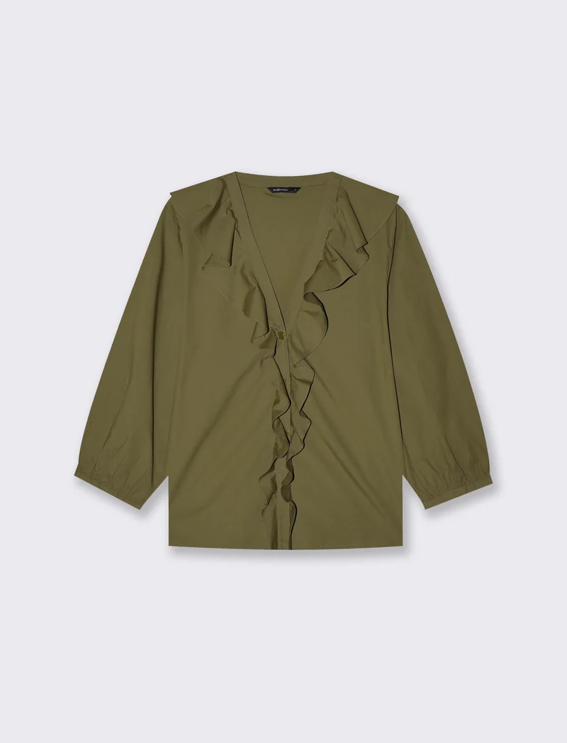 Camicia con scollo a V e volant eleganti - Ve.milit.
