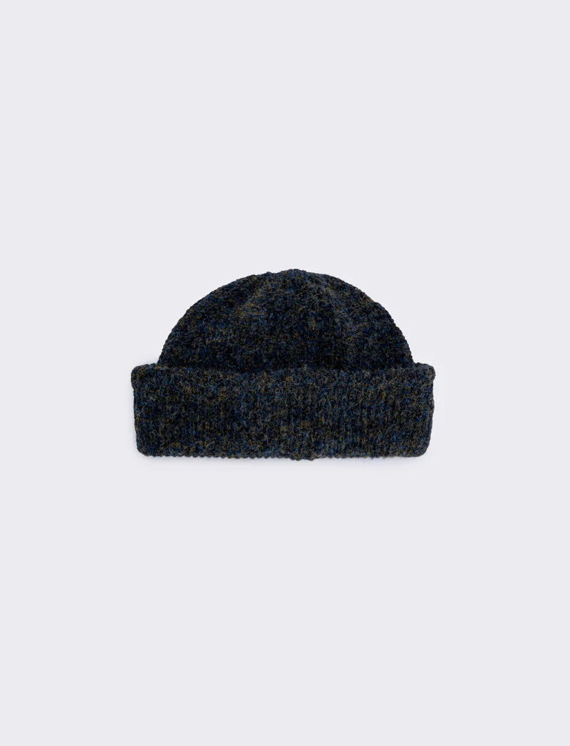 Cappello melange in lana per uomo - Blu