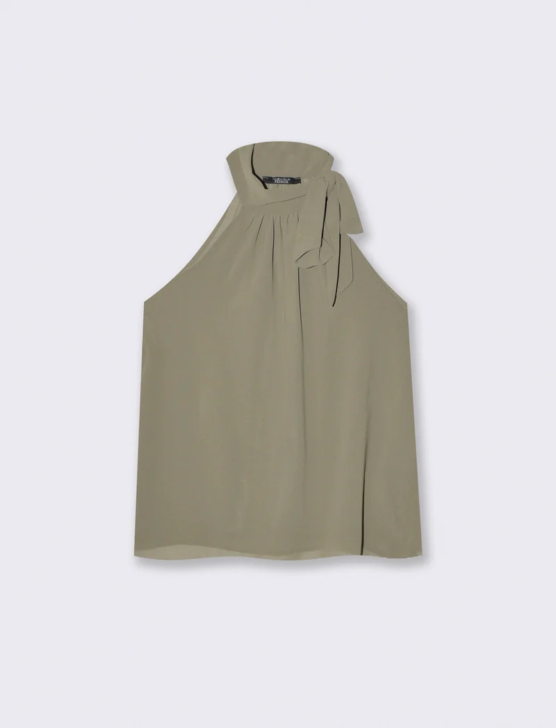 Top a giromanica con fiocco sul collo - Ve.milit.
