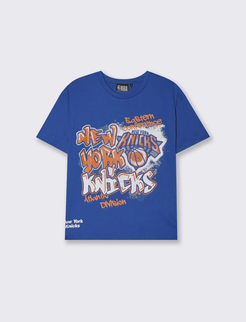 T-Shirt NBA in Cotone per Giovani Fan - Blu cobalto