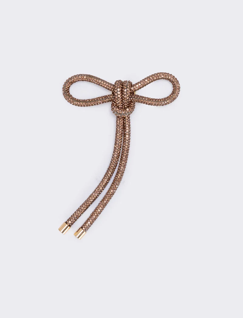 Spilla tubolare con strass eleganti - Oro