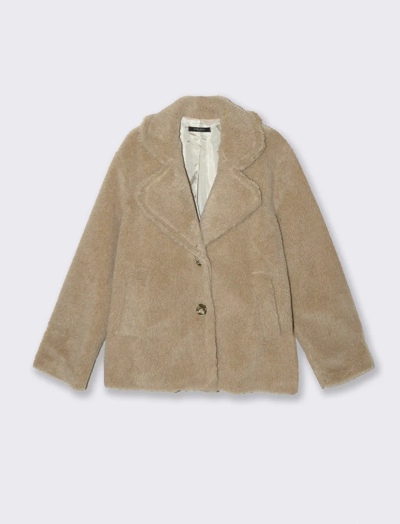Giacca effetto teddy - Beige