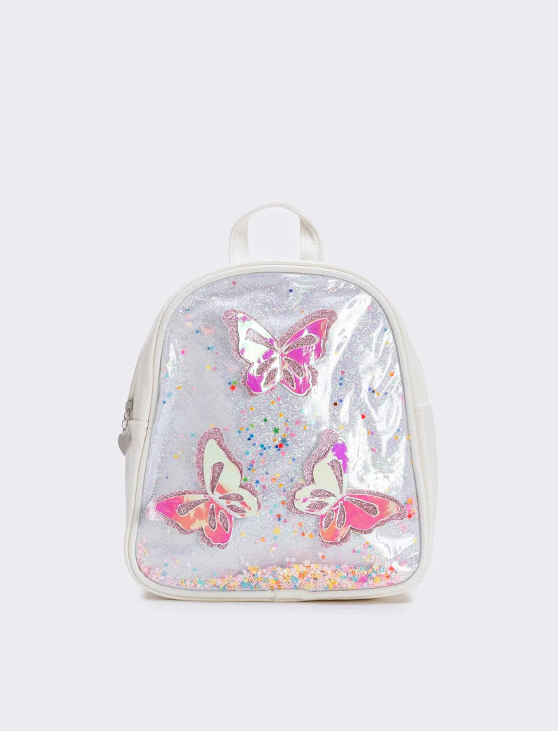 Zaino farfalle per bambina - Bianco