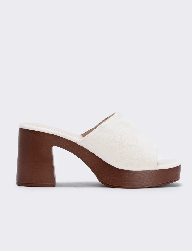 Sabot beige con tacco alto da - Beige