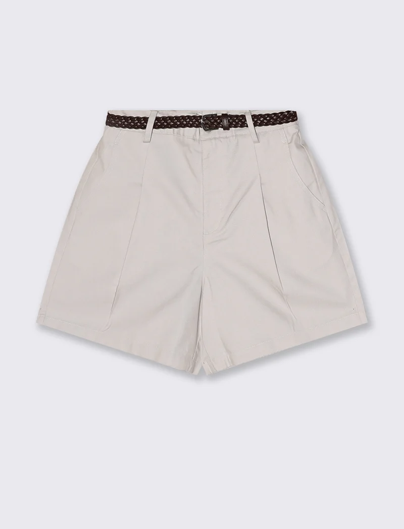 Bermuda con Cintura ed Elastico - Sabbia