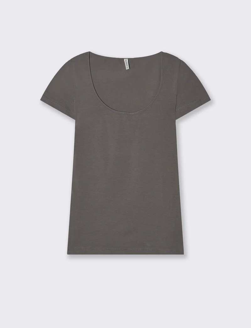 T-Shirt Mezza Manica Elegante - Grigio