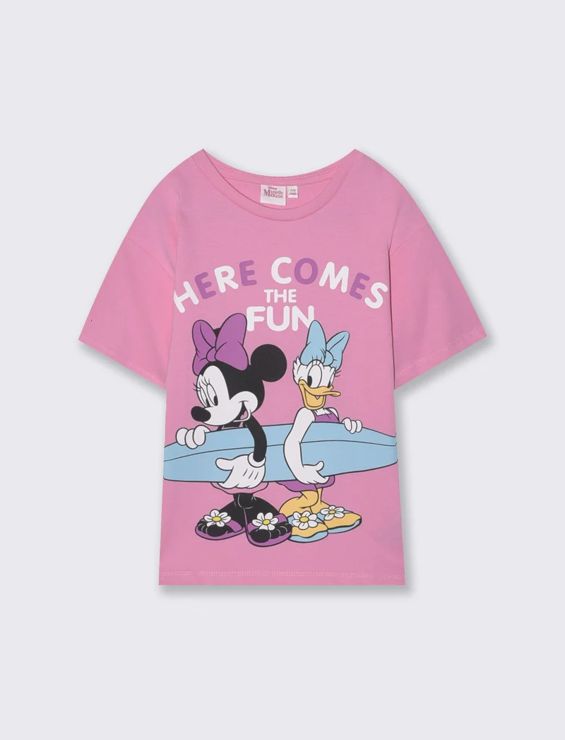 T-shirt Disney Minnie e Friends in cotone - Rosa
