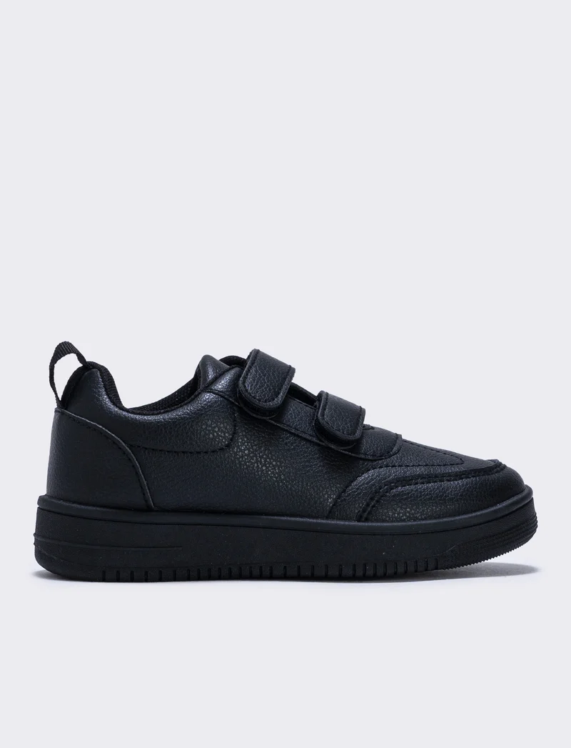 Sneakers basic bambino in poliuretano - Nero
