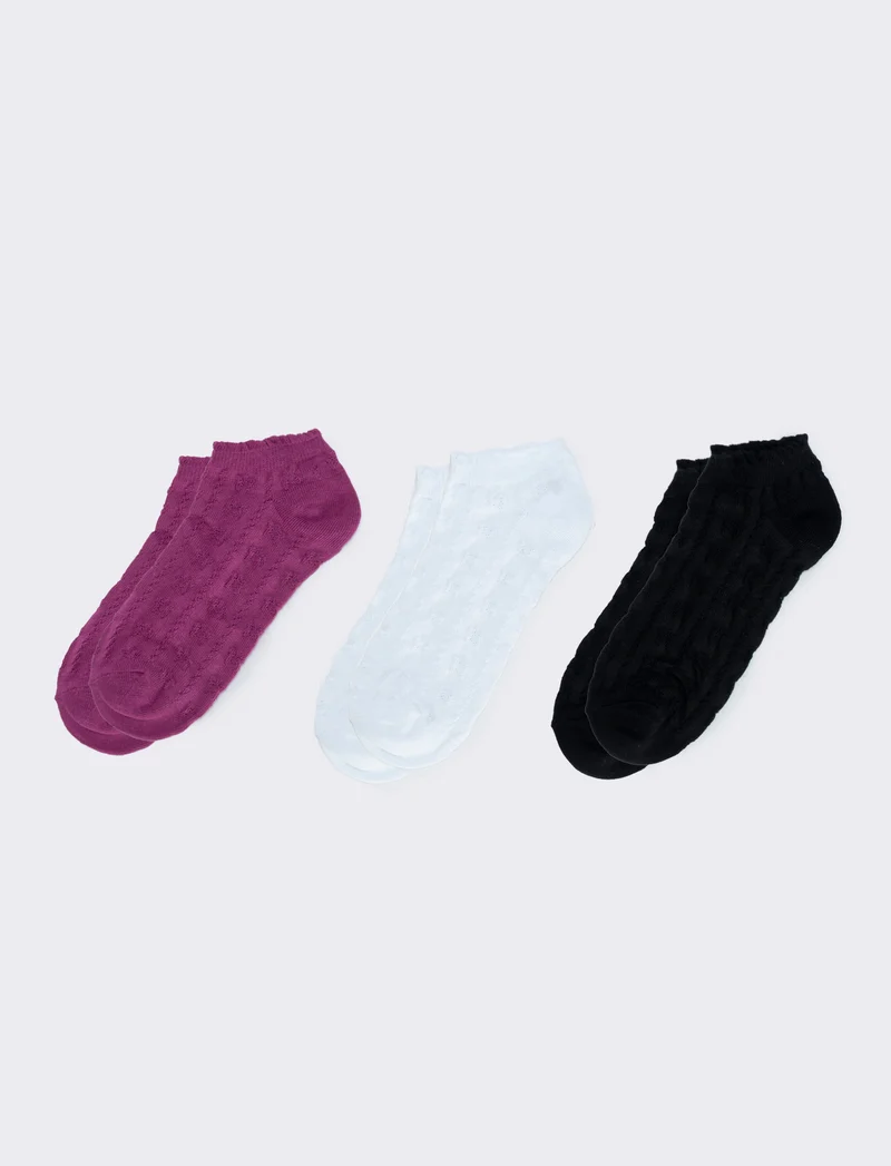 Tripack di calzini per sneakers - Fuxia