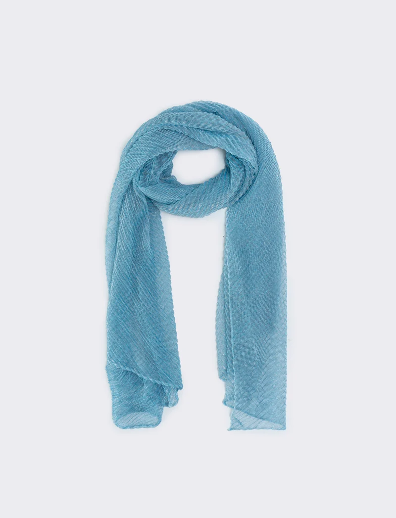 Foulard plissettato metallizzato - Denim