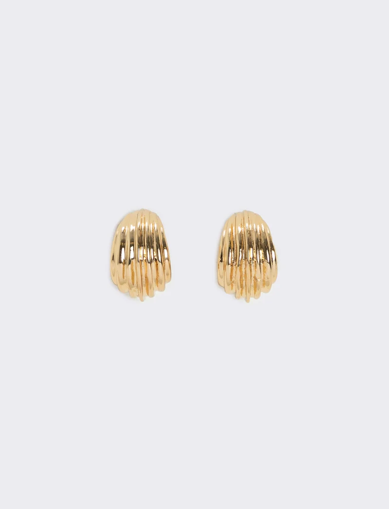 Orecchini cerchi rigati - Oro